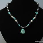 Turquereniet, Hematiet en Replica parel collier - Afbeelding 3