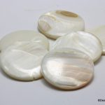 6 sts White PowerShell kralen, Øca.30mm - Afbeelding 2