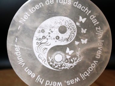 Peacefull Yin Yang Seleniet Engelen Disk met eigen inscriptie